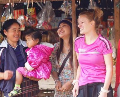 Gail Buswell Cycling on the  tour with redspokes